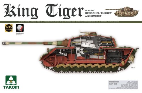Go to product TAKOM 2045S - 1:35 King Tiger Sd.Kfz.182 Henschel Turret w/ Zimmerit - full interior w/ New Track Parts