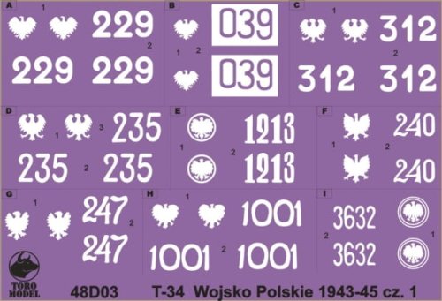 Go to product TORO MODEL 48D03 - 1:48 T-34 tanks in Polish service 1943 - 1945 vol.1