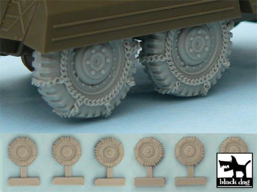 Go to product BLACK DOG T48042 - 1:48 M 8 / M 20 snowchained wheels set