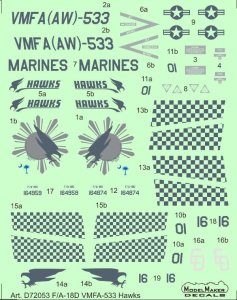 MODELMAKER D72053 - 1:72 F/A-18D VMFA-533 Hawks