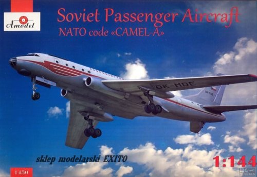 Go to product AMODEL 1450 - 1:144 Tupolev Tu-104 - Soviet Passenger Aircraft NATO code Camel-A