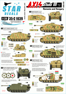 STAR DECALS 35-C1039 - 1:35 Axis/Eastern Europe StuG III # 1. Romania and Hungary.