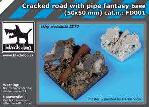 BLACK DOG FD001 - Cracked road with pipe base fantasy base 50x50 mm