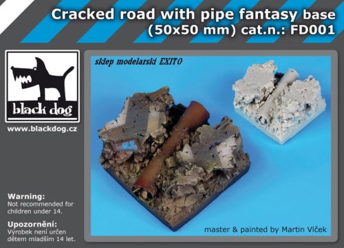 Go to product BLACK DOG FD001 - Cracked road with pipe base fantasy base 50x50 mm