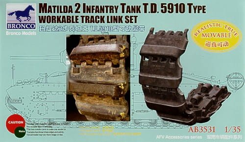 Go to product BRONCO AB 3531 - 1:35 Matilda 2 T.D. 5910 Type Workable Track Link Set