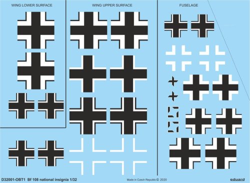 Go to product Eduard D32001 - 1:32 Bf 108 national insignia