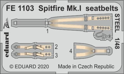 Go to product Eduard FE1103 - 1:48 Spitfire Mk.I seatbelts - Steel