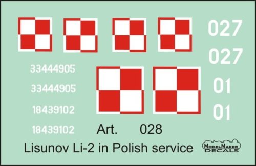 Go to product MODELMAKER D144028 - 1:144 Li-2 in Polish service