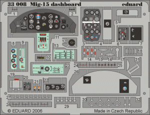 EDUARD 33008 - 1:32 MiG-15 dashboard