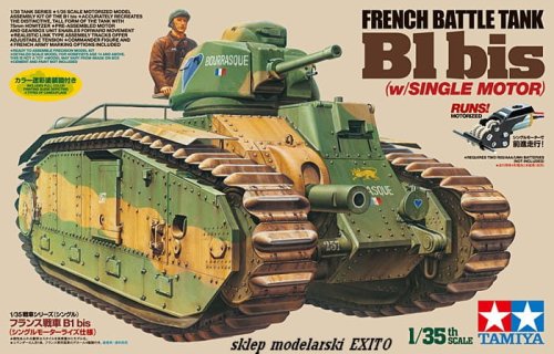 Go to product TAMIYA 30058 - 1:35 French Battle Tank B1 bis w/ Single Motor