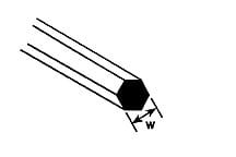 PLASTRUCT 90873 - Solid styrene hexagonal rod 1.0 mm x 250 mm