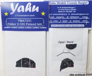 YAHU YMA7231 - 1:72 Fokker DXXI Finland late - Instrument Panel