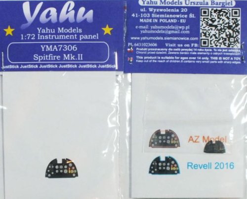 Go to product YAHU YMA7306 - 1:72 Spitfire Mk.II - Instrument Panel