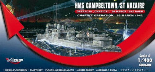 Go to product MIRAGE 400608 - 1:400 HMS Cambeltown St. Nazaire - operacja Chariot