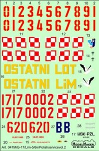 MODELMAKER D72047 - 1:72 MiG-17 / Lim-5/6 in Polish service vol.2