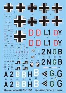 TECHMOD 72011 - 1:72 Messerschmitt Bf-110C