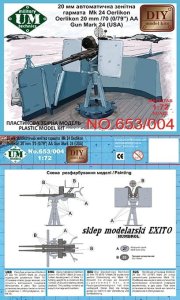 UNIMODELS UM-MT 653 - 1:72 Oerlikon 20mm / 70 (0,79") AA Gun Mk 24 ( USA )