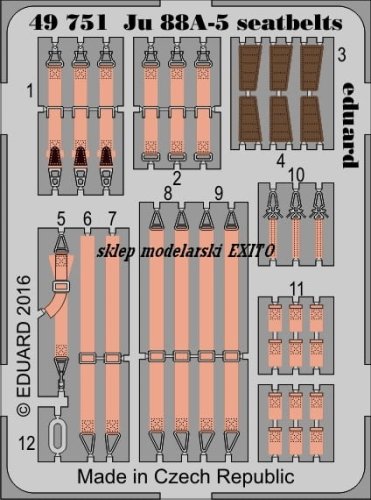 Go to product EDUARD 49751 - 1:48 Ju 88A-5 seatbelts