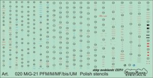 MODELMAKER D48020 - 1:48 MiG-21PFM / M / MF/ bis / UM Polish stencils