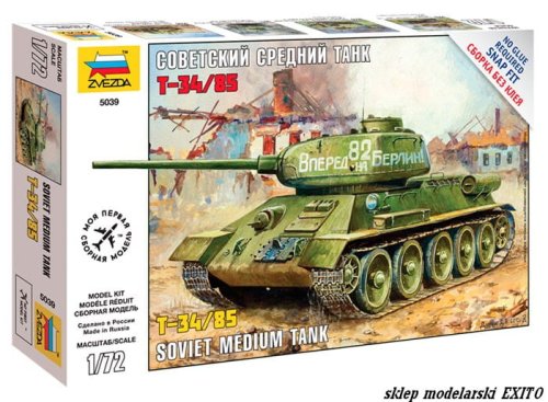 Go to product ZVEZDA 5039 - 1:72 T-34/85 Soviet Medium Tank