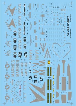 Go to product TECHMOD 72076 - 1:72 F/A-18 A Hornet