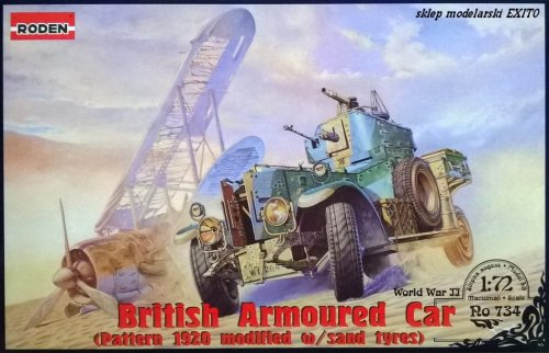 Go to product RODEN 734 - 1:72 British Armoured Car Pattern 1920 Mk.II - modified with sand tyres