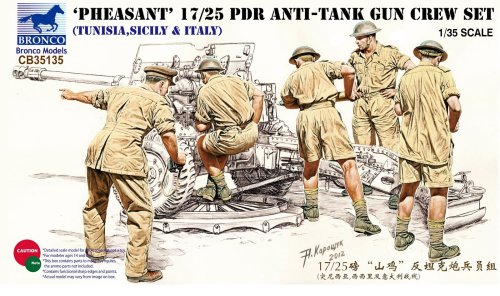 Go to product BRONCO CB 35135 - 1:35 "Pheasant" 17/25pdr Anti-Tank Gun Crew Set (Tunisia, Sicily & Italy)