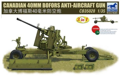 Go to product BRONCO CB 35028 - 1:35 Canadian 40mm Bofors Anti-Aircraft Gun