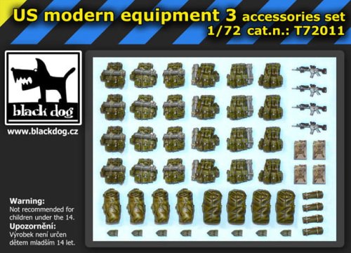 Go to product BLACK DOG T72011 - 1:72 US modern equipment 3 accessories set