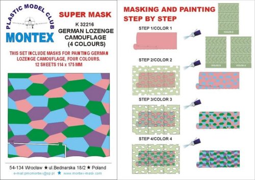 Go to product MONTEX K32216 - 1:32 German Lozenge Camouflage (4 colours)