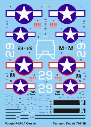 Go to product TECHMOD 72018 - 1:72 F4U-1A Corsair