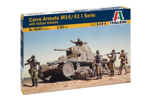 Go to product ITALERI 6543 - 1:35 Carro Armato M14/41 I Serie w/ Italian Infantry