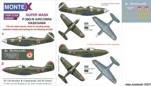 Go to product MONTEX K48320 - 1:48 P-39Q/N Airacobra