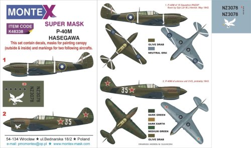 Go to product MONTEX K48338 - 1:48 Curtiss P-40M