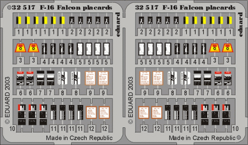Go to product EDUARD 32517 - 1:32 F-16 placards
