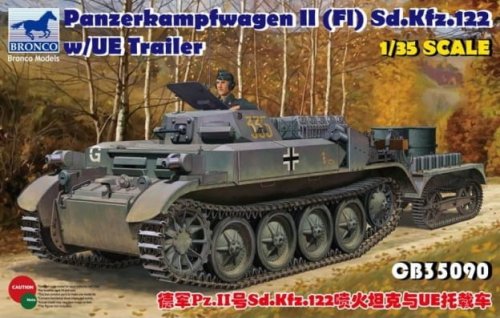Go to product BRONCO CB 35090 - 1:35 Panzerkampfwagen II (Fl) Sd.Kfz.122 w/ UE Trailer