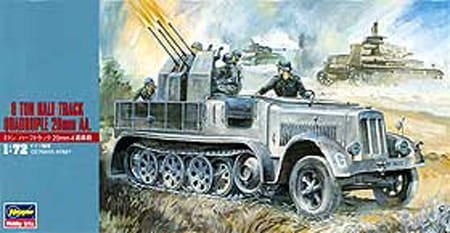 Go to product HASEGAWA MT14 - 1:72 8Ton Half Track Quadruple 20mm AA