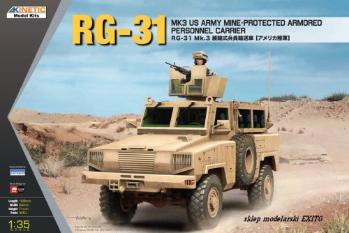 Go to product KINETIC 61012 - 1:35 RG-31 Mk.3 US Army Mine Protected Armored Personel Carrier