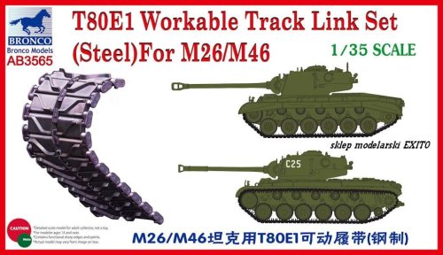Go to product BRONCO AB 3565 - 1:35 T-80E1 Workable Track Link Set (Steel Type) For M26/M46