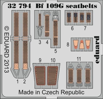 Go to product EDUARD 32794 - 1:32 Bf 109G seatbelts