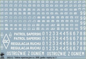 TORO MODEL 35D13 - 1:35 Polish Army vehicle Registration numbers 2000 pattern unit insignia & stencils vol.3