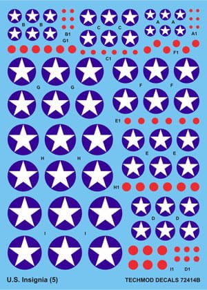 Go to product TECHMOD 72414 - 1:72 USA Insignia 1919-1943