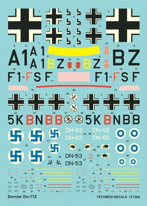 Go to product TECHMOD 72136 - 1:72 Dornier Do-17Z