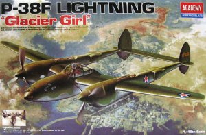 ACADEMY 12208 - 1:48 P-38 F Lightning Glacier Girl