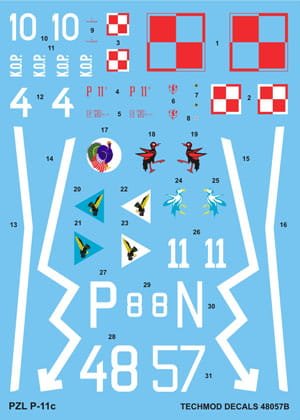 Go to product TECHMOD 48057 - 1:48 PZL P.11c