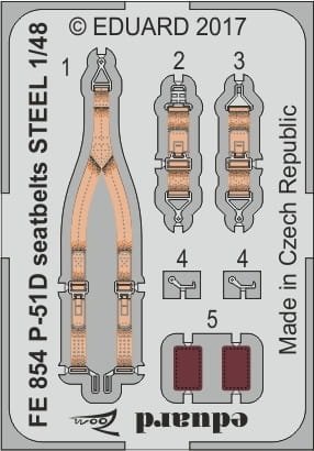 Go to product EDUARD FE854 - 1:48 P-51D seatbelts - Steel