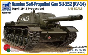 BRONCO ZB 48004 - 1:48 Russian Self-Propelled Gun SU-152 (KV-14) April 1943 Production