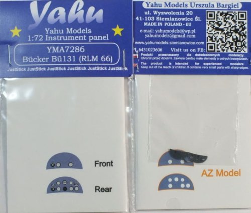 Go to product YAHU YMA7286 - 1:72 Bucker Bu-131 (RLM 66) - Instrument Panel