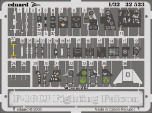 EDUARD 32523 - 1:32 F-16CJ interior