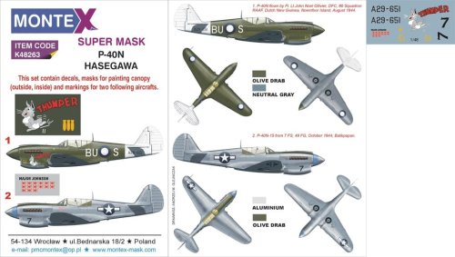 Go to product MONTEX K48263 - 1:48 Curtiss P-40N